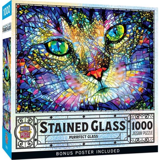 Puzzle MasterPieces Gato en Vidrieras de 1000 Piezas
