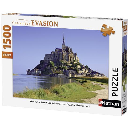Puzzle Nathan Vista Sur del Mont Saint Michel de 1500 Piezas