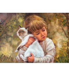 Puzzle Nova El Gato y el Amor de la Niña de 1000 Piezas