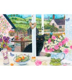 Puzzle Otter House Asomando por la Ventana de 1000 Piezas