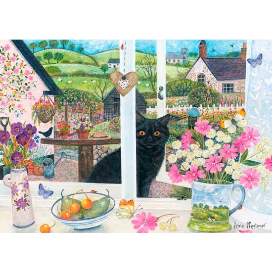 Puzzle Otter House Asomando por la Ventana de 1000 Piezas