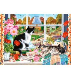 Puzzle Otter House Gatos Mirando por la Ventana de 1000 Piezas