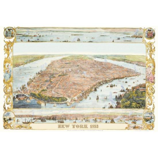 Puzzle Piatnik Plano de New York, 1853 de 1000 Piezas