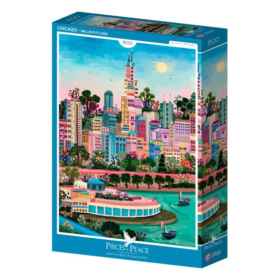 Puzzle Pieces and Peace Chicago de 1500 Piezas