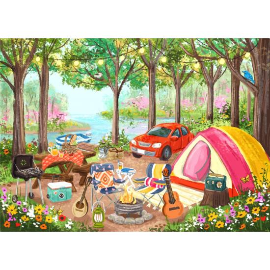 Puzzle Pieces and Peace Día De Campamento 500 Piezas