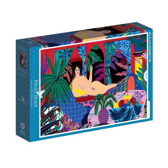 Puzzle Pieces and Peace Desnuda con Cigarro de 1500 Piezas