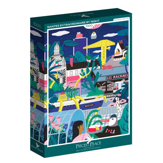 Puzzle Pieces and Peace Extraordinaria Nantes de Noche de 1000 P