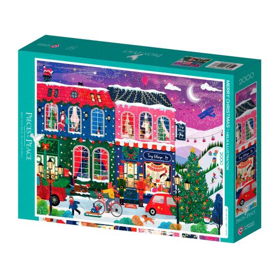 Puzzle Pieces and Peace Feliz Navidad de 2000 Piezas