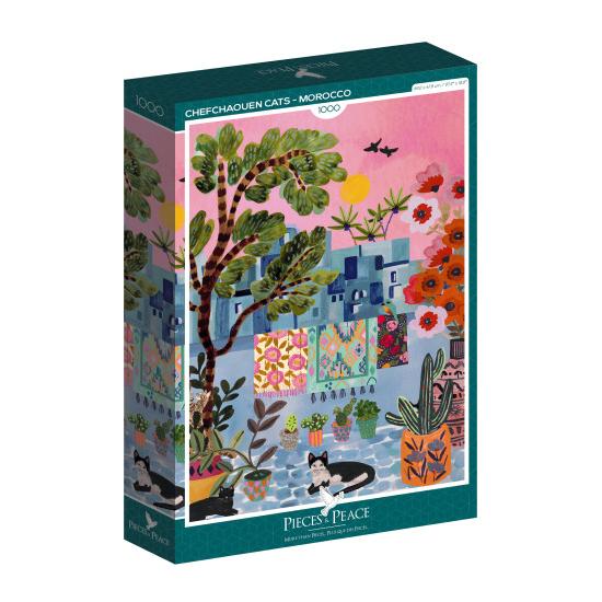 Puzzle Pieces and Peace Gatos en Chefchaouen de 1000 Pzs