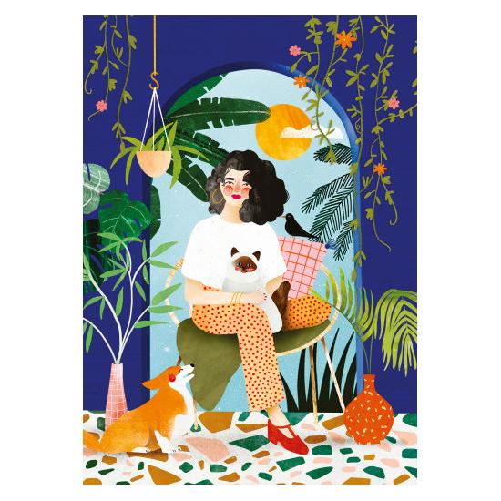 Puzzle Pieces and Peace Jardín Azul de 1000 Piezas