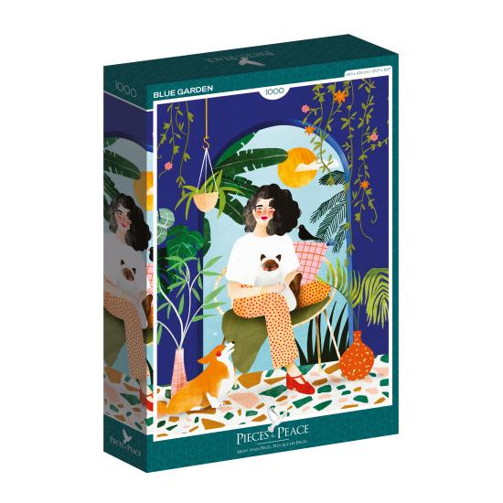 Puzzle Pieces and Peace Jardín Azul de 1000 Piezas