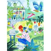 Puzzle Pieces and Peace Leyendo En El Jardín de 500 Piezas