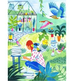 Puzzle Pieces and Peace Leyendo En El Jardín de 500 Piezas