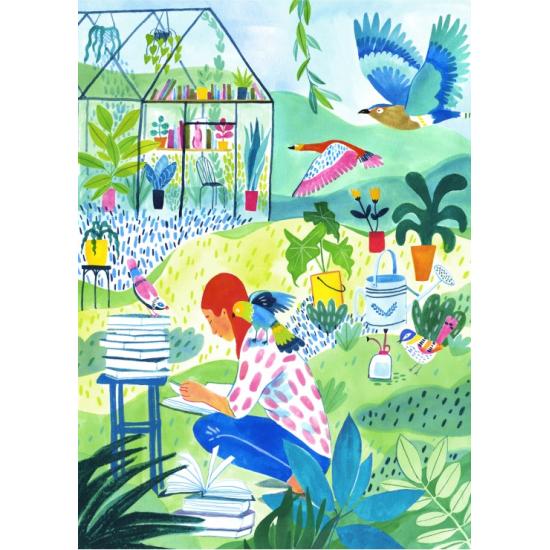 Puzzle Pieces and Peace Leyendo En El Jardín de 500 Piezas