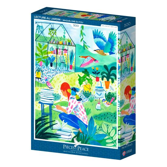 Puzzle Pieces and Peace Leyendo En El Jardín de 500 Piezas