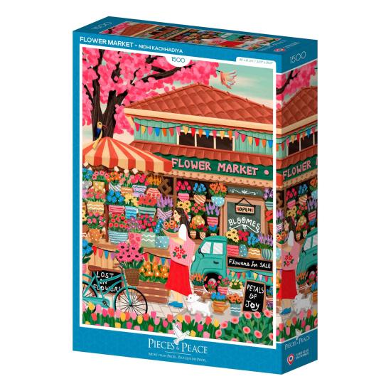 Puzzle Pieces and Peace Mercado De Flores 1500 Piezas