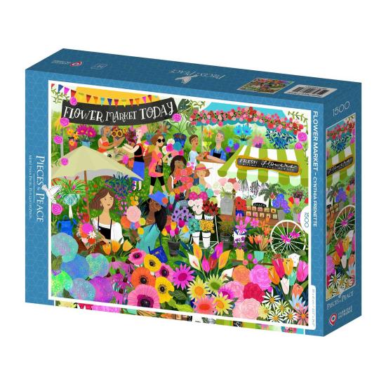 Puzzle Pieces and Peace Mercado De Flores de 1500 Pzs