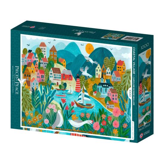 Puzzle Pieces and Peace Pueblo Costero de 1000 Piezas