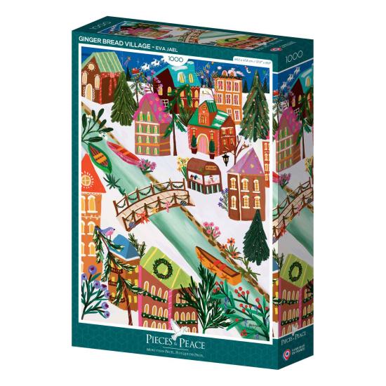 Puzzle Pieces and Peace Pueblo De Pan De Jengibre de 1000 Piezas