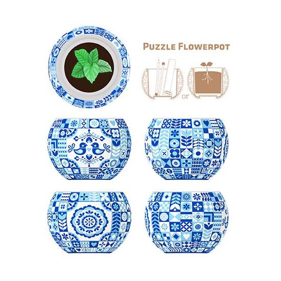 Puzzle Pintoo 3D Maceta Estilo Danés de 80 Piezas