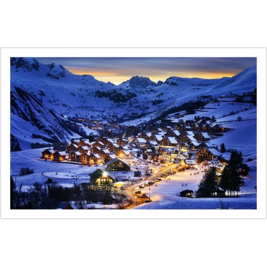Puzzle Pintoo Hermoso Atardecer en Resort de los Alpes Francese Puzzle Pintoo Hermoso Atardecer en Resort de los Alpes Francese