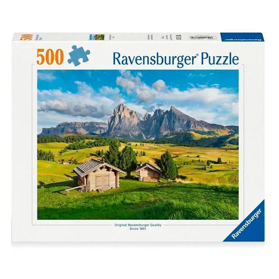 Puzzle Ravensburger Alpe de Siusi, Dolomitas de 500 Piezas