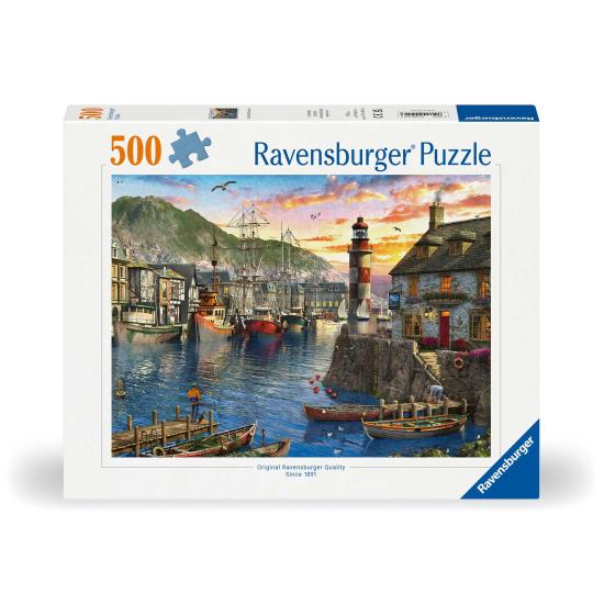 Puzzle Ravensburger Amanecer en el Puerto de 500 Piezas