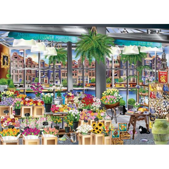 Puzzle Ravensburger Amsterdam Flower Market de 1000 Piezas Puzzle Ravensburger Amsterdam Flower Market de 1000 Piezas