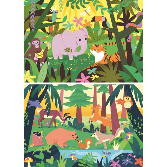 Puzzle Ravensburger Amigos Animales en la Naturaleza de 2x12 Pie