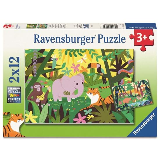 Puzzle Ravensburger Amigos Animales en la Naturaleza de 2x12 Pie