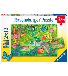 Puzzle Ravensburger Animales de Nuestro Jardín de 2x12 Piezas