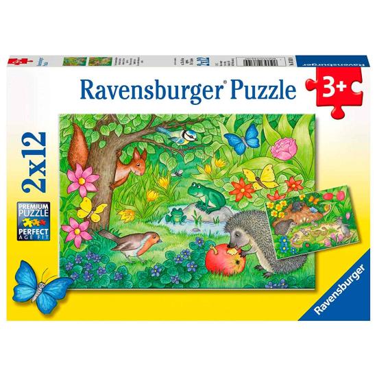 Puzzle Ravensburger Animales de Nuestro Jardín de 2x12 Piezas