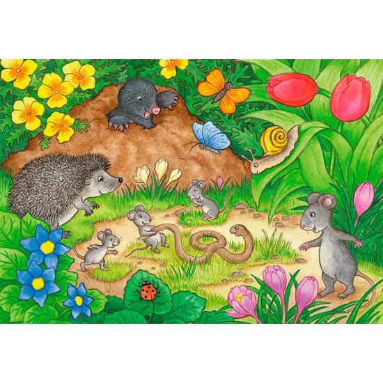 Puzzle Ravensburger Animales de Nuestro Jardín de 2x12 Piezas