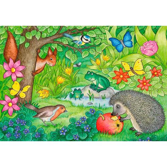 Puzzle Ravensburger Animales de Nuestro Jardín de 2x12 Piezas
