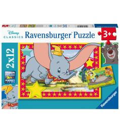 Puzzle Ravensburger Animales Disney de 2x12 Piezas