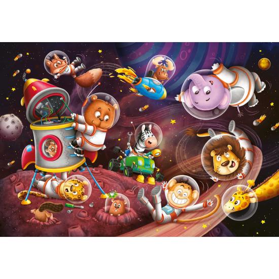 Puzzle Ravensburger Animales en el Espacio de 2x12 Piezas