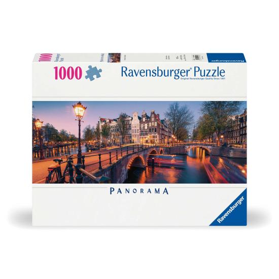 Puzzle Ravensburger Panorama Atardecer en Amsterdam de 1000 Pzs