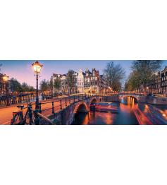 Puzzle Ravensburger Panorama Atardecer en Amsterdam de 1000 Pzs