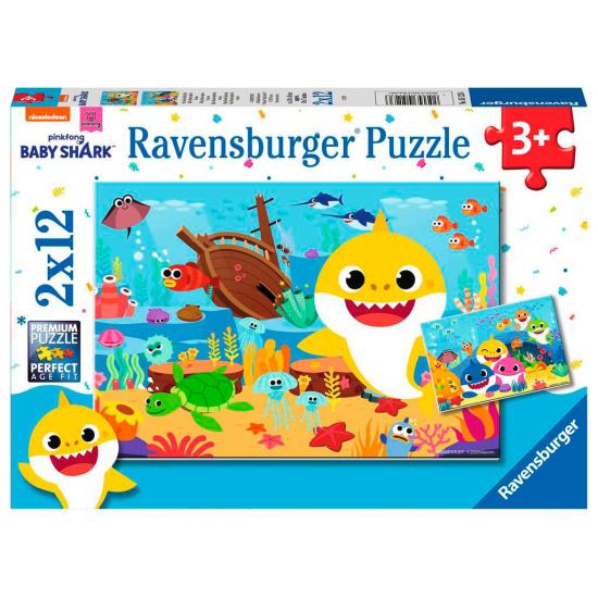 Puzzle Ravensburger Baby Shark Océano de 2x12 Piezas Puzzle Ravensburger Baby Shark Océano de 2x12 Piezas