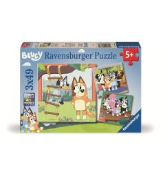Puzzle Ravensburger Bluey de 3x49 Piezas