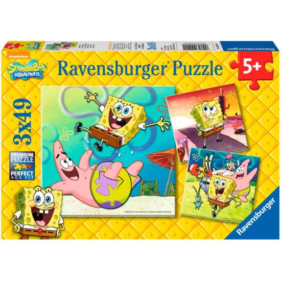 Puzzle Ravensburger Bob Esponja de 3 x 49 Piezas