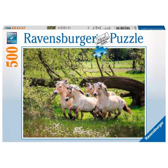 Puzzle Ravensburger Caballos Noruegos del Fiordo 500 Piezas Puzzle Ravensburger Caballos Noruegos del Fiordo 500 Piezas