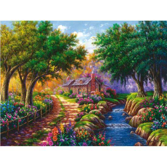 Puzzle Ravensburger Cabaña Junto al Río de 1500 Piezas