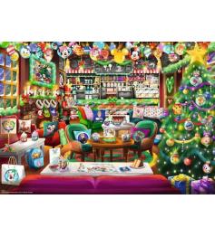 Puzzle Ravensburger Café Navideño De Disney de 1000 Piezas