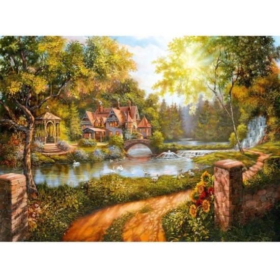 Puzzle Ravensburger Casa de Campo Junto Al Río de 500 Piezas