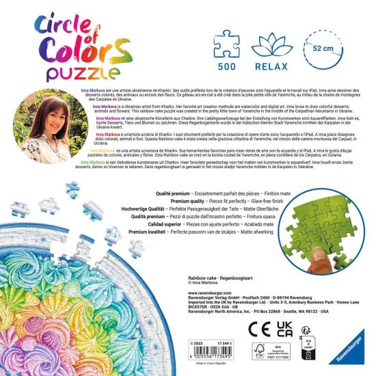 Puzzle Ravensburger Circular Rainbow Cake de 500 Piezas Puzzle Ravensburger Circular Rainbow Cake de 500 Piezas