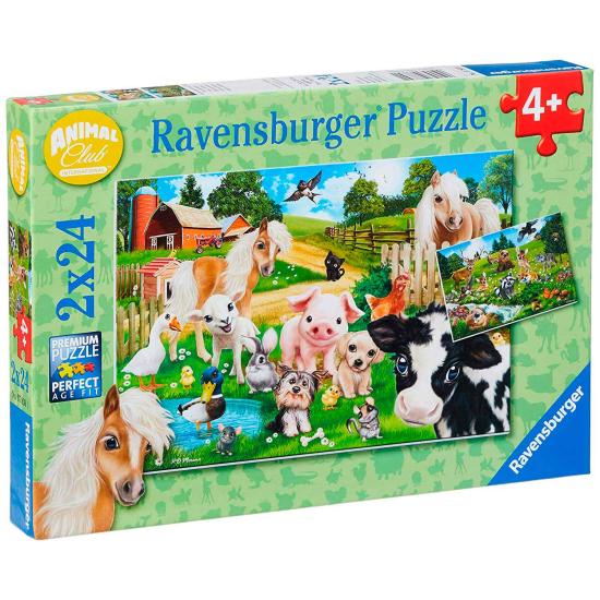 Puzzle Ravensburger Club de Animales de 2x24 Piezas