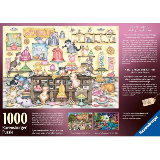 Puzzle Ravensburger Crazy Cat's Jelly Jamboree de 1000 Piezas