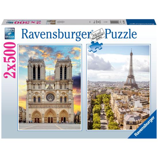Puzzle Ravensburger De Viaje por Paris de 2x500 piezas Puzzle Ravensburger De Viaje por Paris de 2x500 piezas