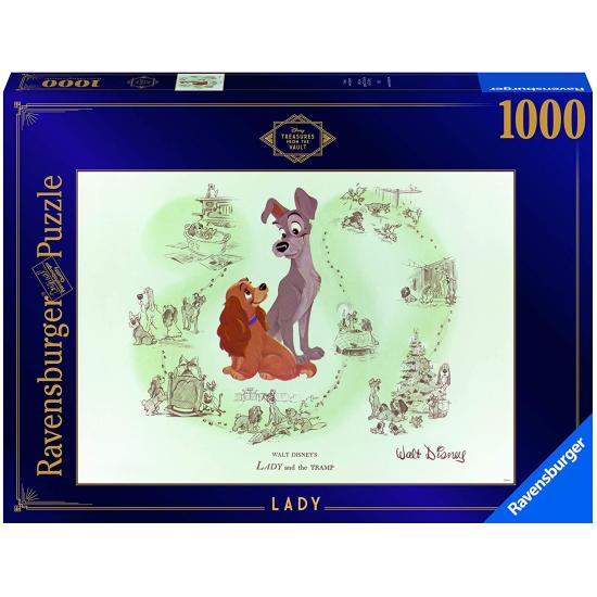 Puzzle Ravensburger Disney Dama y Vagabundo de 1000 Piezas